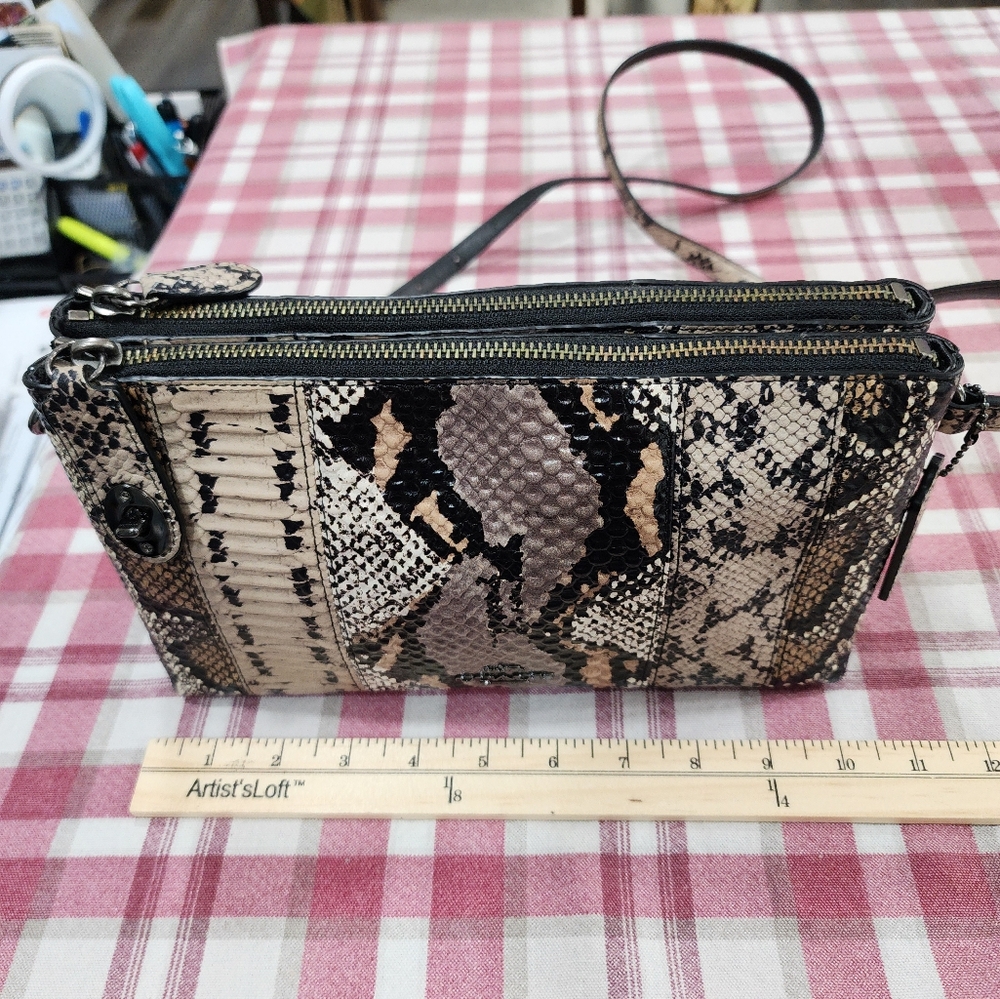 COACH Crosby Pieced Exotic Python Embossed Leather Crossbody Bag 37172 NWT - Picture 12 of 16